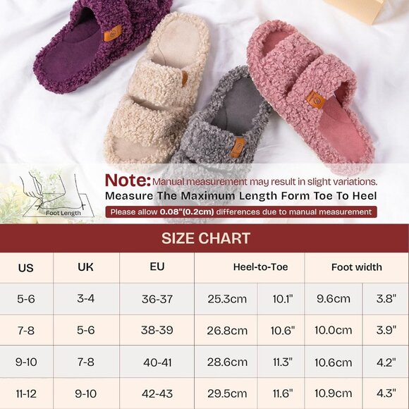 Women's Cool-Gray Fuzzy Open-toe Slippers Soft Comfy Foam Indoor House Shoes - Picture 9 of 11